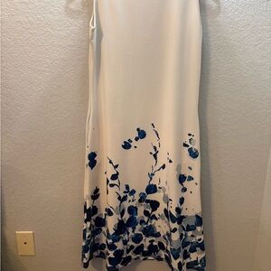 Elegant Blue Floral Women's Dress